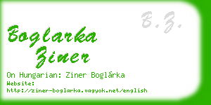 boglarka ziner business card
